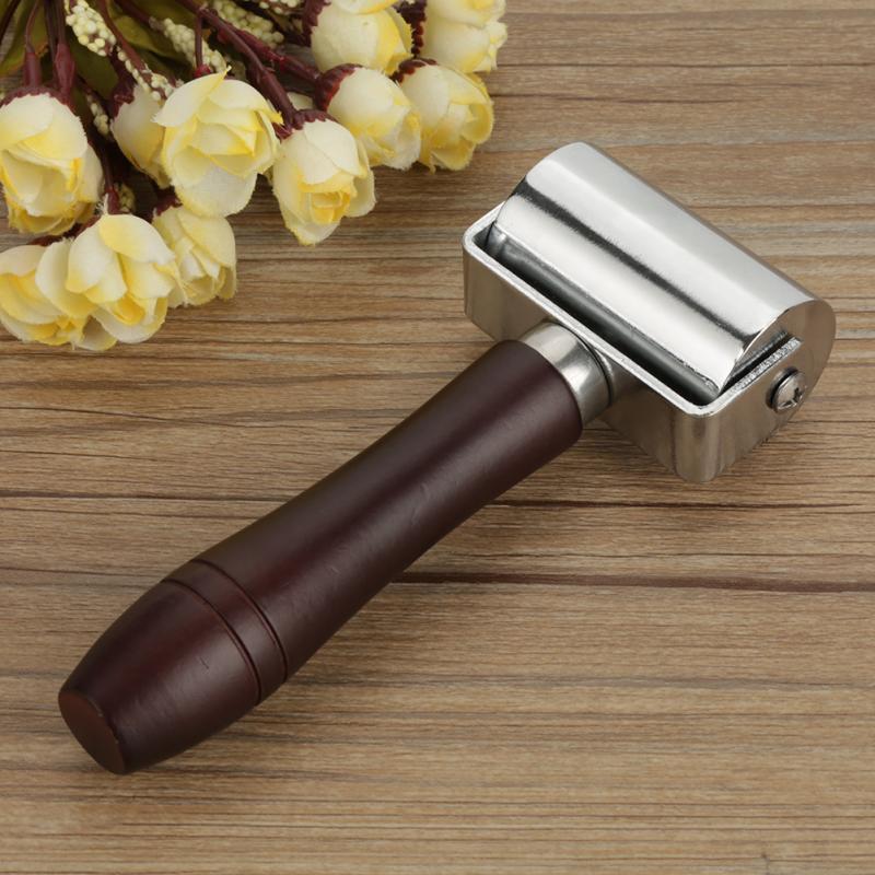 Leather Roller Glue Edges and Crease Leather Tools HandMade DIY Wood Handle Blankholder Platen Tools Leather craft Rollers