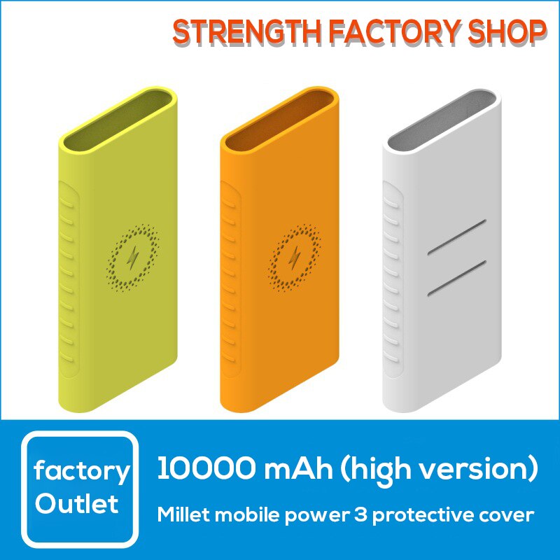 10000Mah Voor Xiaomi Draadloze Opladen Powerbank Cover Soft Rubber Silicone Bescherm Case Cover Skin Sleeve Protector Shell Gevallen