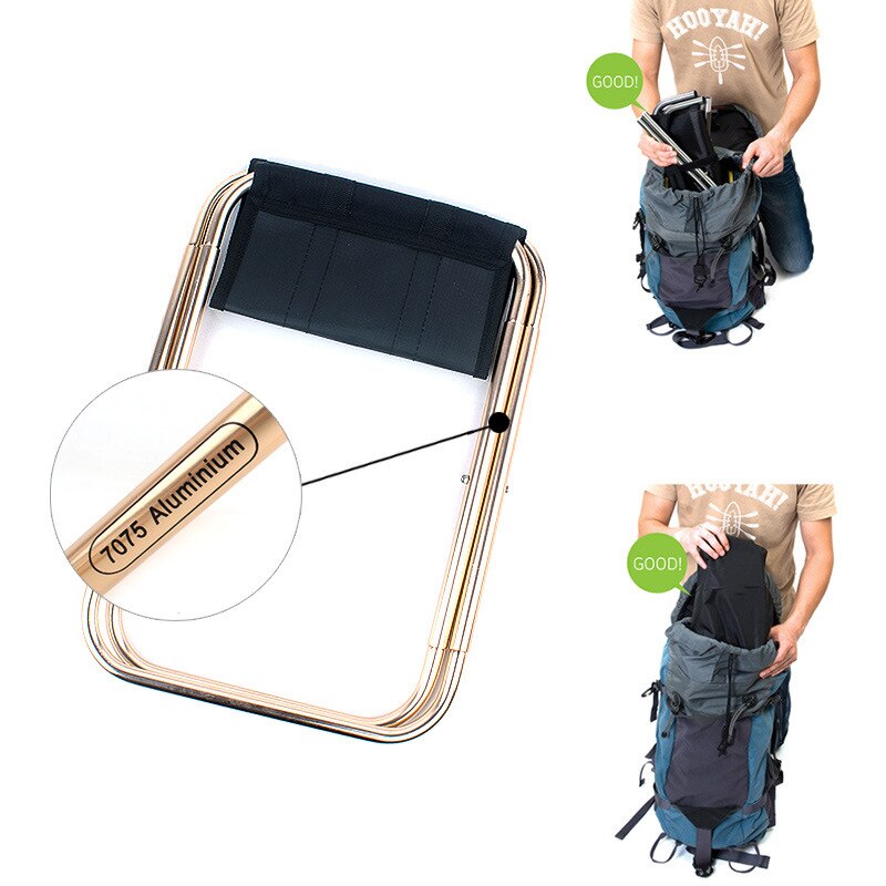 Magie Liga draussen klappstuhl schwarz extra große 7075 Aluminium legierung angeln Camping stuhl Grill hocker klapp hocker po