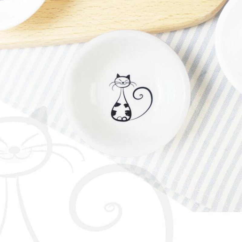 6pcs Japanese Cat Ceramic Serving Dishes Ceramic And Plates Mini Snack Salad Dinner Tray Sauce Oven Baking Dish Tableware Set