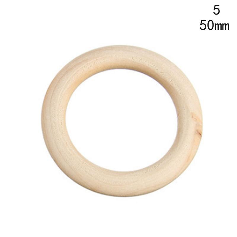 1 pc 25mm-60mm baby naturligt træ odontoprisis ringe træfarve halskæde armbånd gør-det-selv håndarbejde håndværk mjg 6952: 50mm