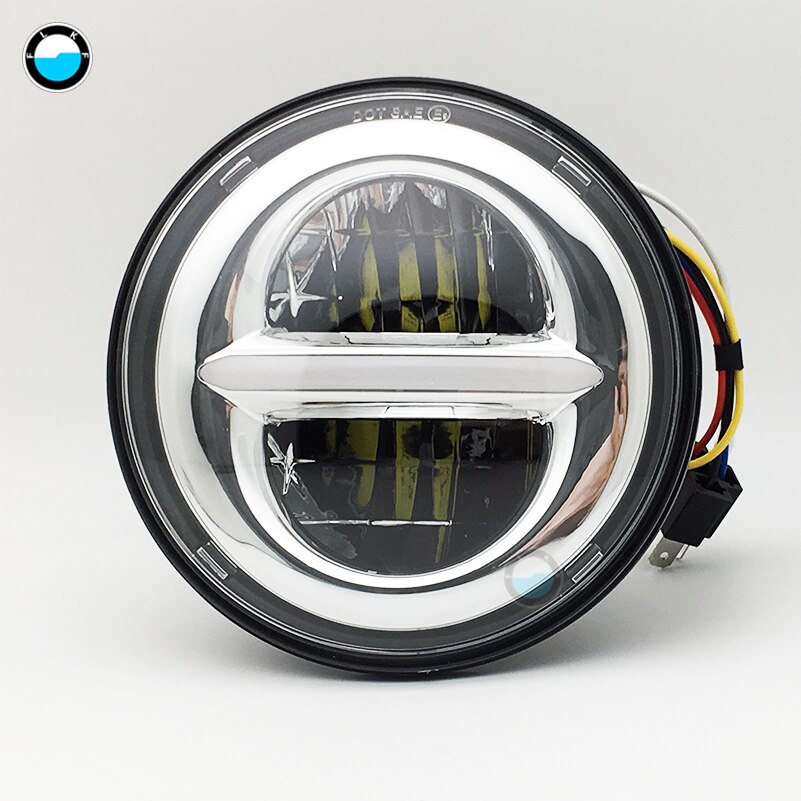 5.75" Round Headlamp 5-3/4 Inch LED Headlight DRL For Softail Dyna And Sportster Models.