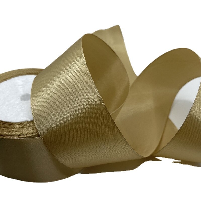 (25yards/roll) 6/10/15/20/25/40/50mm Gold Satin Ribbon Bow Craft Wedding Party Supplies Event Banquet Decoration Christmas