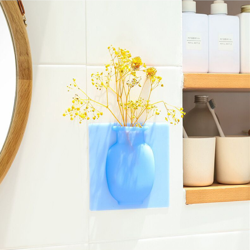 Accesorios para decoraciones de hojas, jarrones, plantas, flores, hecho a mano, cristal mágico, pared exterior, silicona, pegatinas suaves para el cuerpo