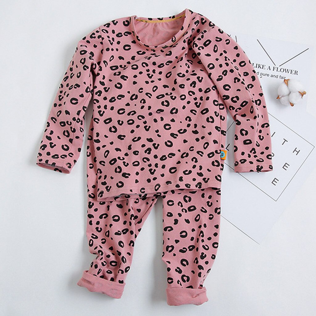Nachtwäsche Kinder Baby Jungen Mädchen Pyjamas Set Kinder Kinder Druck Leopard Pyjamas Kinder Lounge Tragen Baumwolle Mädchen Pijama Infantil
