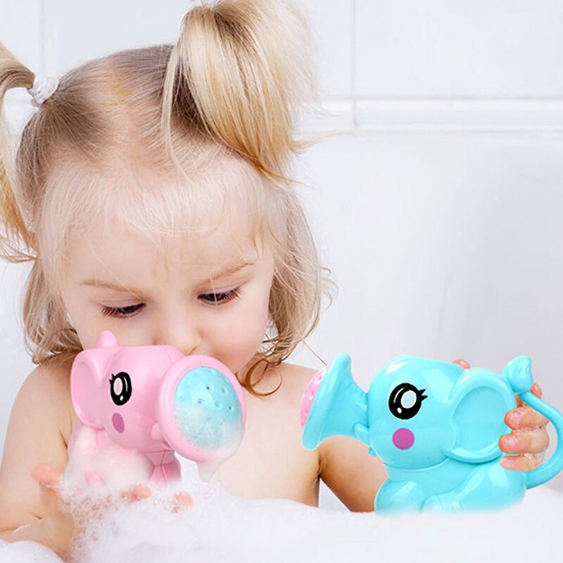Baby tegneserie elefant bruser kop barn vaske hår værktøj shampoo kop børn bruser vand ske bad legetøj multifunktionelt