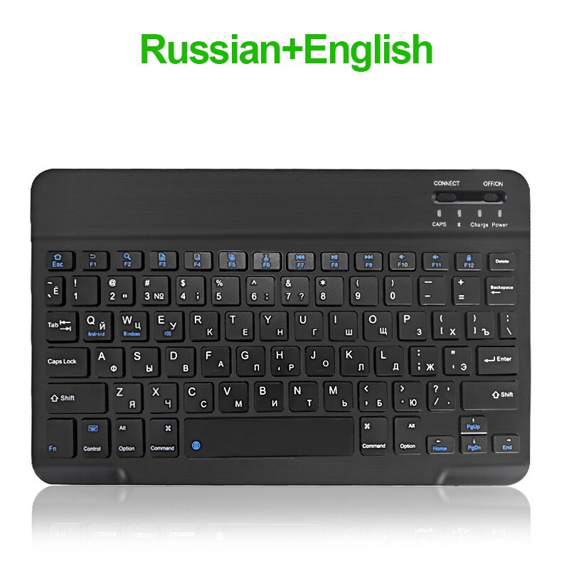 Bluetooth Keyboard Mini Wireless Keyboards Compatible With IOS Windows Rechargeable Keyboard for Mac ipad Phone Tablet Android: Russia Black / 10 inch