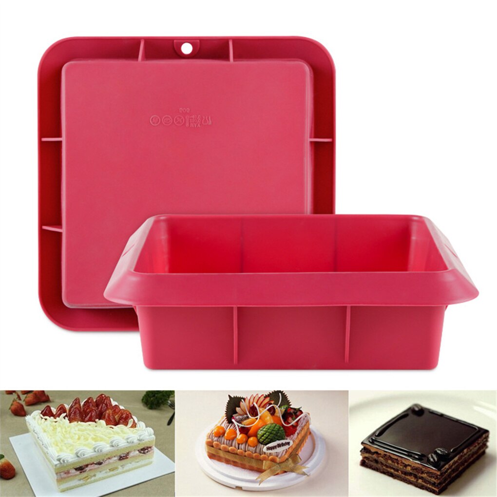 9-Inch Square Cake Pan, Non-Stick European-Grade Silicone Baking Pans Bakeware DIY Cake Tools