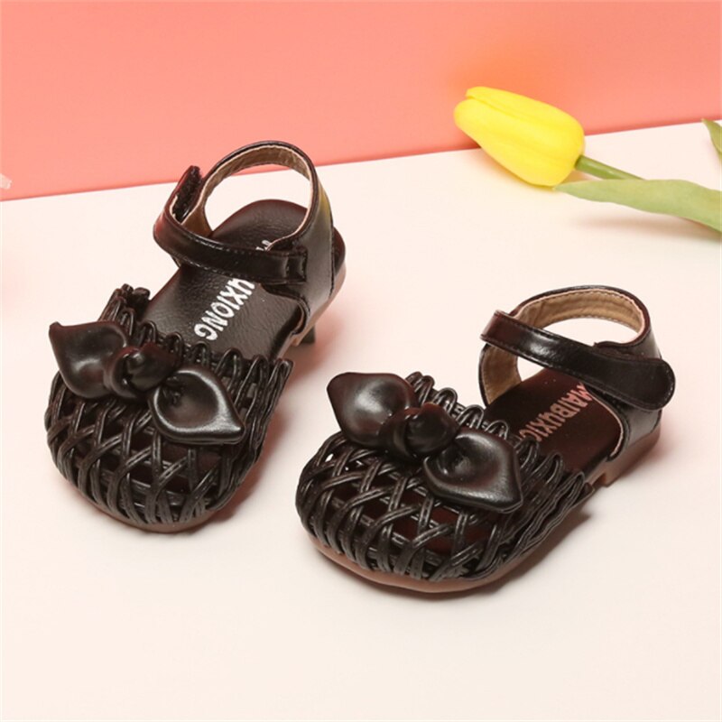2022 Summer Baby Girls Sandals Weaving Butterfly-knot Kids Princess Shoes Cute Leather Shoes Infant Sneakers