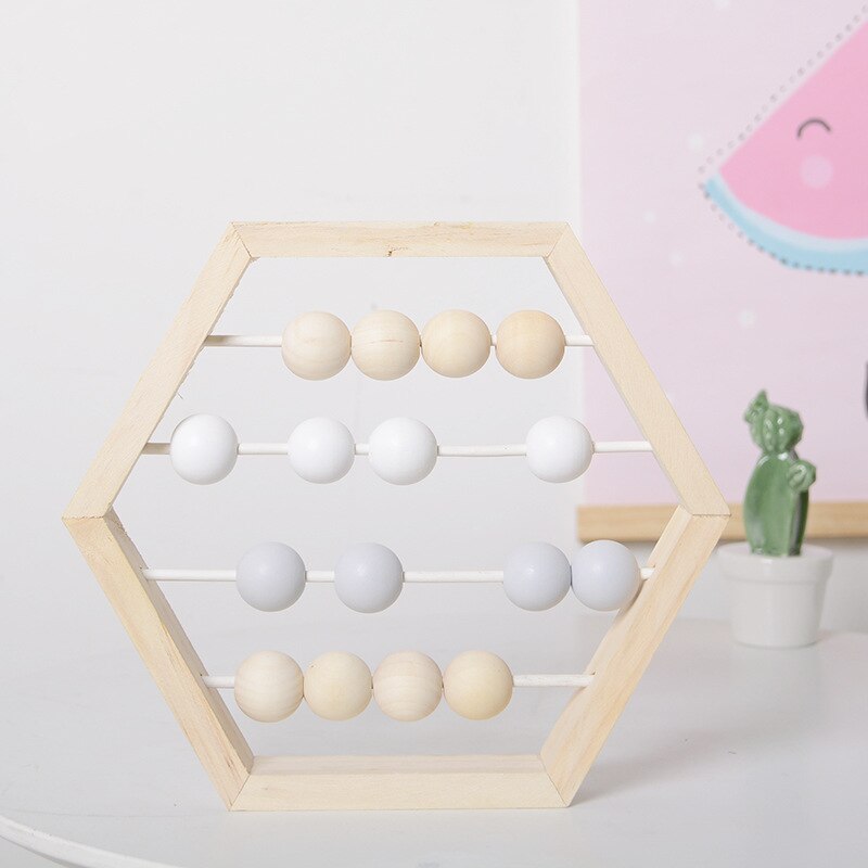Ábaco de madera Natural de estilo nórdico con cuentas artesanal Juguetes educativos de Aprendizaje Temprano de bebé decoración de habitación de bebé de estilo escandinavo