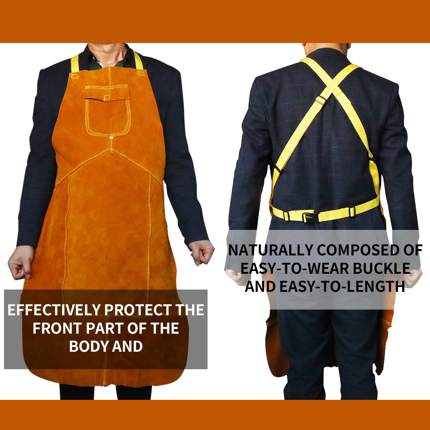 Welding apron full leather chest protector safety overalls
