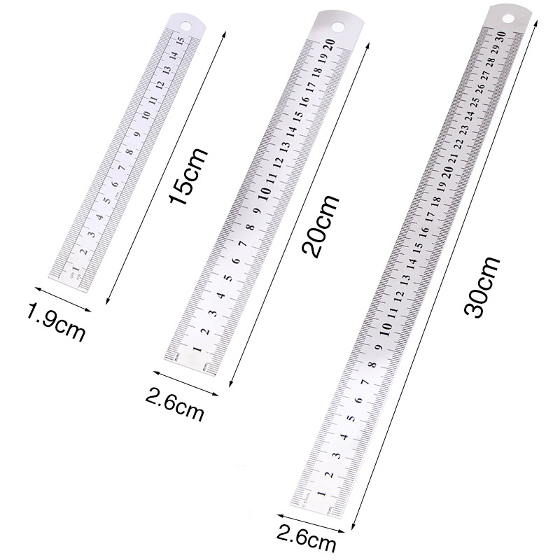 Metal Ruler Stainless Steel Straight Ruler 150mm-500mm Student Rulers Precision Double Sided Measuring Tool For Woodworking Draw
