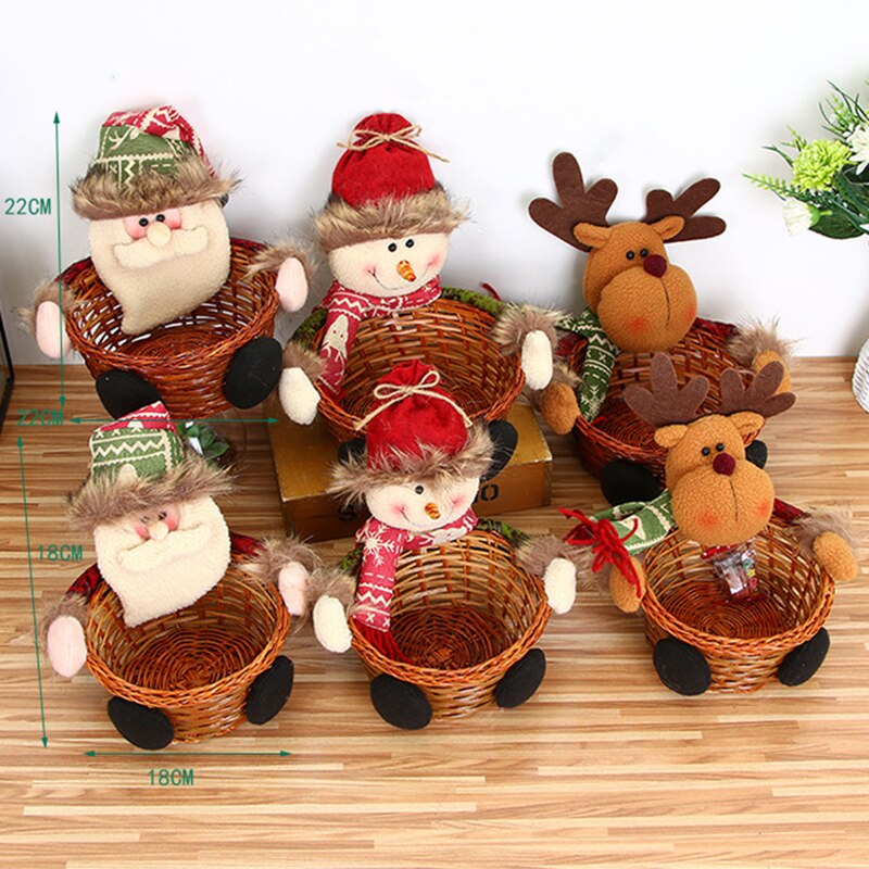 22*22Cm Kerst Snoep Mand Fruitmand Kerstmis Versieren Kinderen Verpakking