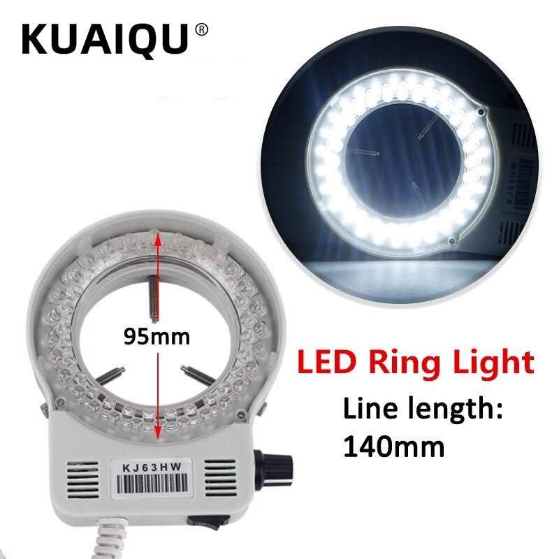 Microscoop Led Ring Licht Verstelbare Helderheid Industriële Microscoop Camera Lichtbron Verlichting Wit/Zwart Eu/Us/Au/Uk