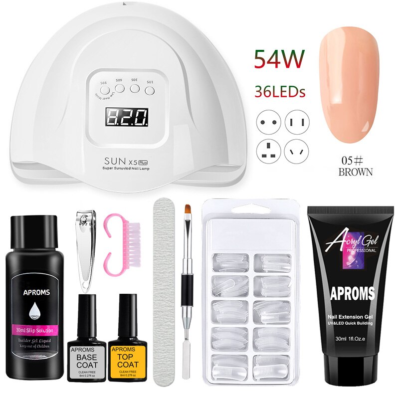 UV LED Nagel Lampe Poly Nagel Gel Erweiterung Nagel einstellen 30ML Poly Nagel Gel UV Nagel Gel Baumeister Manikübetreffend einstellen Salon Nagel Trockner Nagel Bausatz: Poly Gel einstellen 5