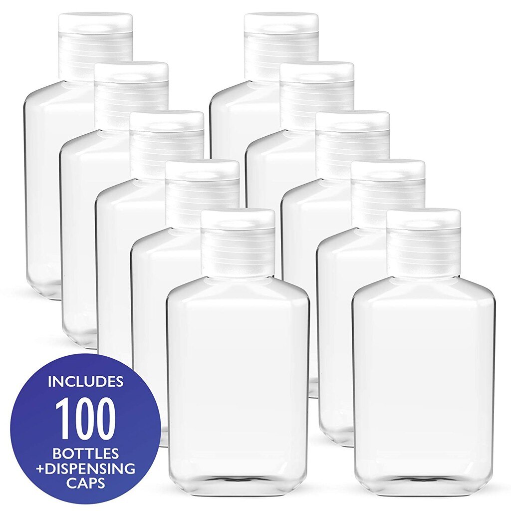 10/100PCS Empty Clear Refillable Bottles Transparent clamshell plastic bottle Plastic Hand Soap Sanitizer Gel squeeze bottle: 100PC