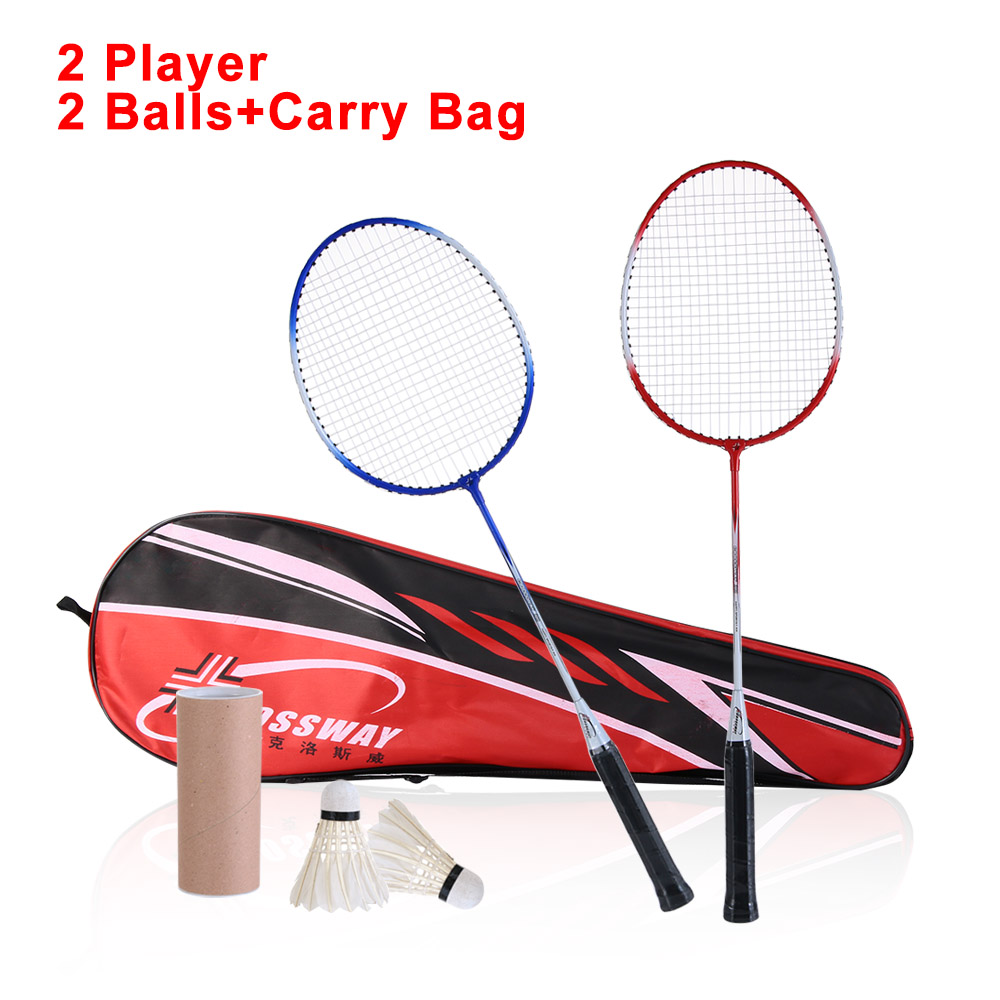 Badminton sæt 2 spiller pro racket fjederbunke taske have spil med 2 bolde sport indendørs udendørs sports spil