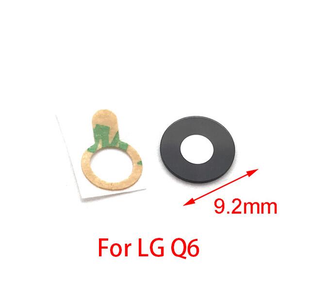 2pcs/lot Rear Back Camera Glass Lens For LG V20 V30 G2 G5 G6 G7 Q6 K8 Camera Glass With Glue Adhesive: Q6 Black