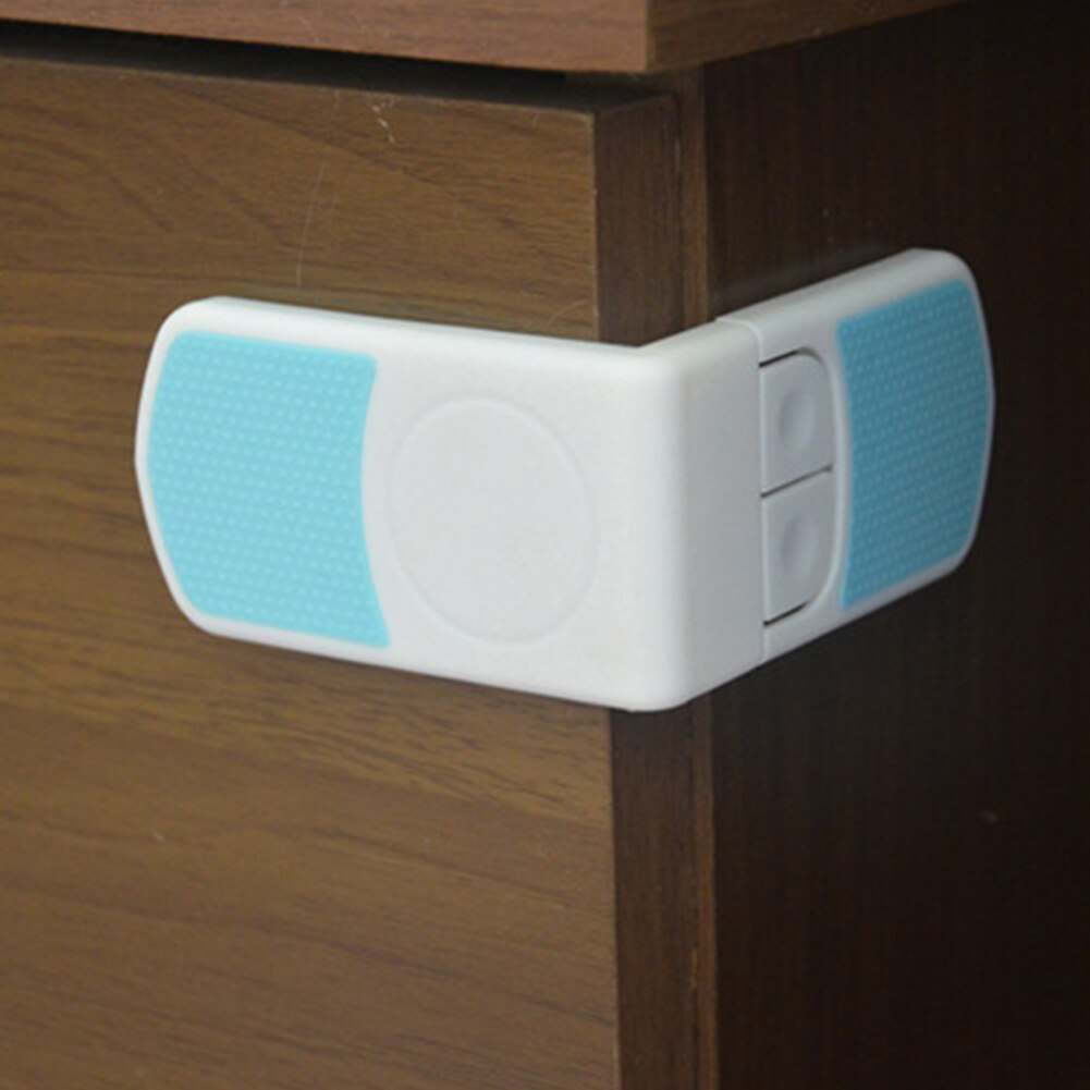 Punch Free Baby Protection Drawers Cabinets Kids Protective Cupboard Right Angle Easy Install Dual Button Safety Lock Childproof