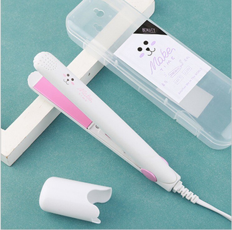Mini hår krølltang 20w splint dobbeltbruk rette hår krøller frisør med eu plugg frisør: Hd002- hvite