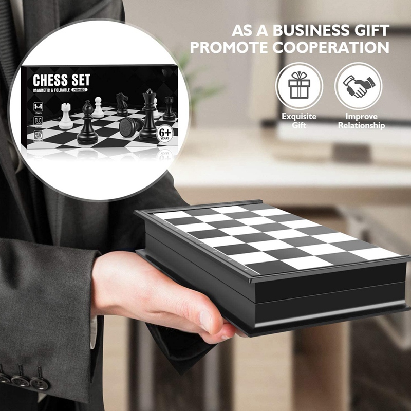Magnetic Folding Chess Portable 25X25cm Chess Board Black And White Chess Toys For Gatherings And Family Activities