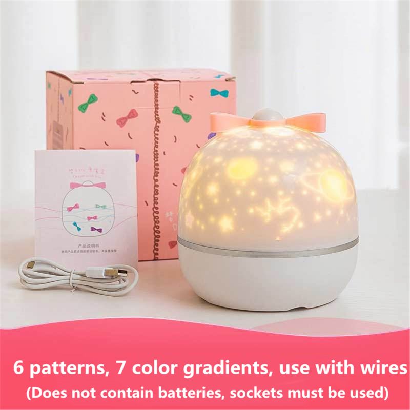 6 Patterns LED Projector Star Moon Night Light Sky Rotating Nightlight F3ME: A