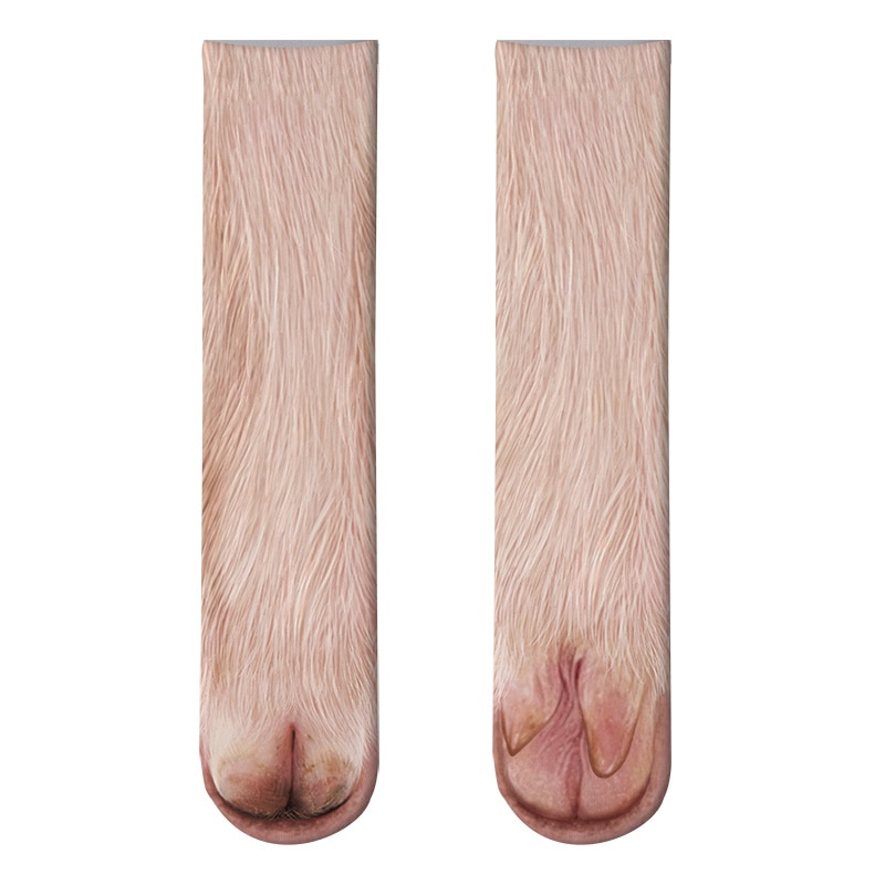 Dier Poot Crew Sokken Grappige Leopard Tijger Katoenen Sokken Voor Vrouwen Kawaii Voorraad Kat Hond Paard Zebra Varken Poot voor Party
