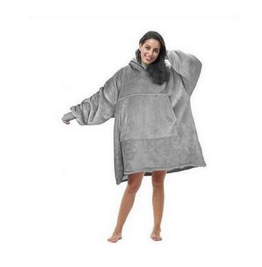 Winter Oversized Hoodie Blanket Adult and Children Plush Fleece Sherpa Weighted Blanket With Sleeves Wearable TV Blanket Hoodie: gray