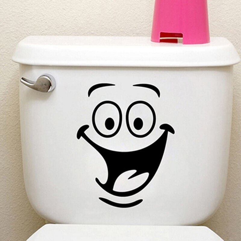 Sjov ansigt toilet klistermærker mærkat badeværelse køkken vægindretning klistermærker toiletsæde mærkat væg kunst diy vægmaleri indretning