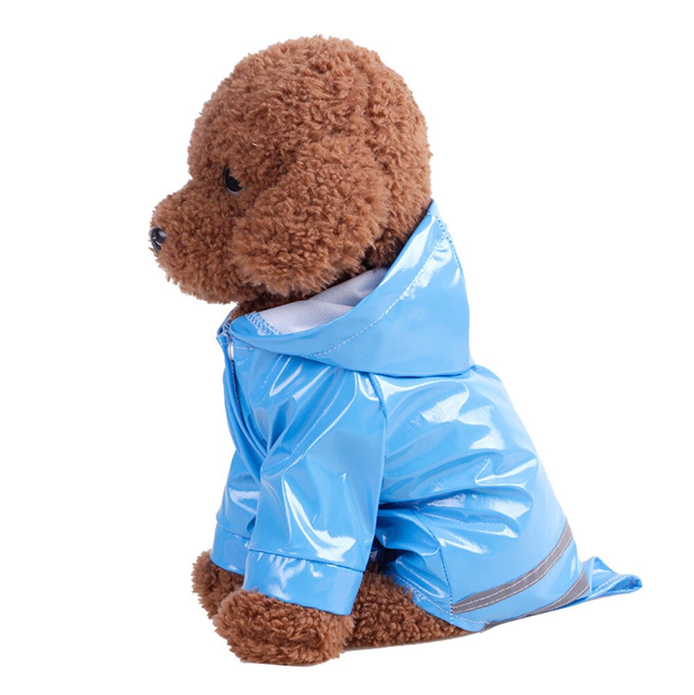 Summer Outdoor Puppy Pet Rain Coat S-XL Hoody Waterproof Jackets PU Raincoat for Dogs Cats Apparel Clothes