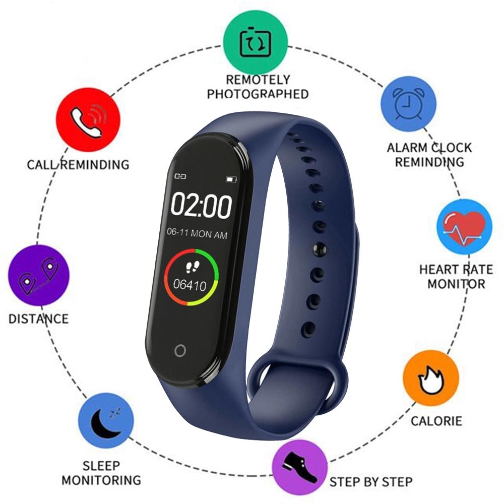 Smart M4 Band Herz Rate Blutdruck Monitor Sport Uhr für Männer Frauen Monitor Gesundheit Armband Wasserdichte Fitness Tracke