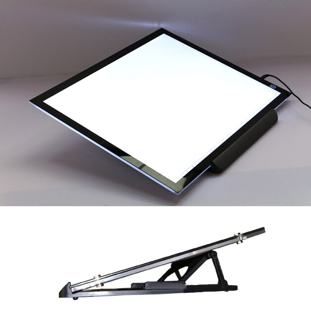 Besegad 360 Degree Adjustable Flexible Rotating Heat Dispersion Holder Stand Base for LED Drawing Copy Tracing Board Black