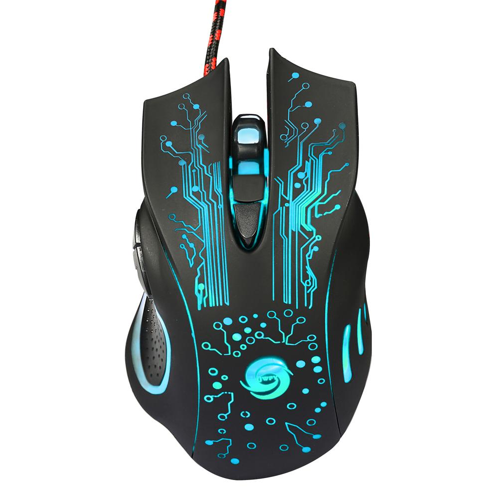 5500DPI USB Wired Gaming Mouse Adjustable 7 Buttons LED Backlit Gamer Mice Ergonomic Computer Mouse for PC Laptop