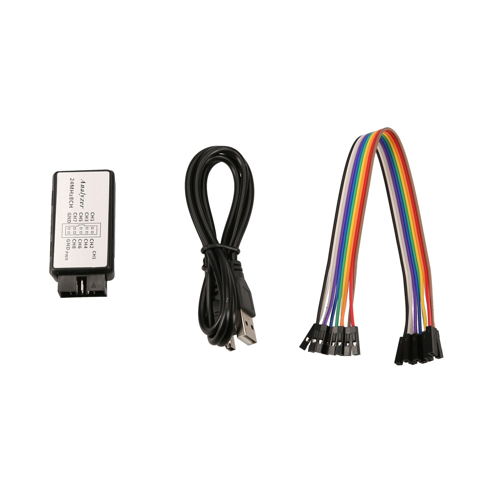 LA1002 Mini Draagbare Usb Logic Analyzer 5Mhz 24M 8 Channel Logic Analyzer Apparaat Set Fpga Debug Tool Met kabels Voor Spi Voor Kan