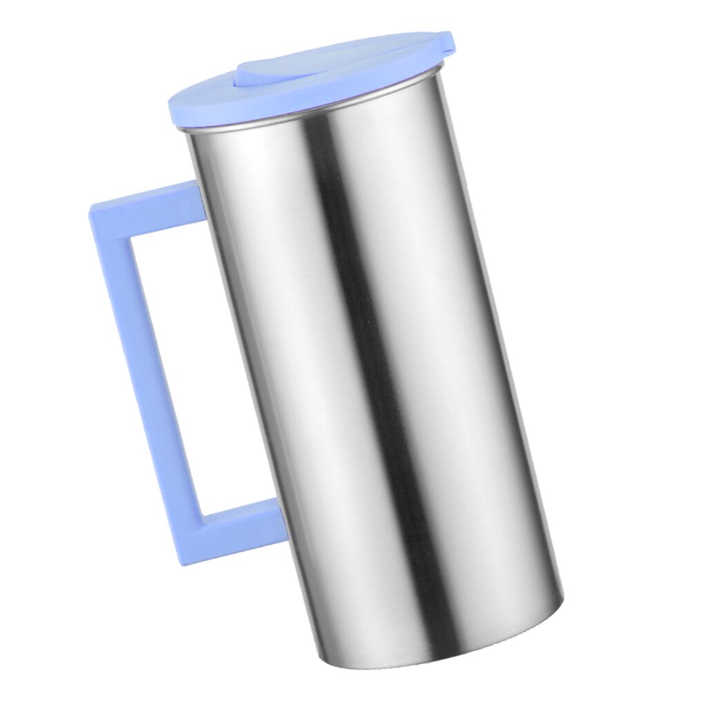 1.8L Stainless Steel Water Jug Juice Water Pitcher Heavy Duty Table Decor: Blue