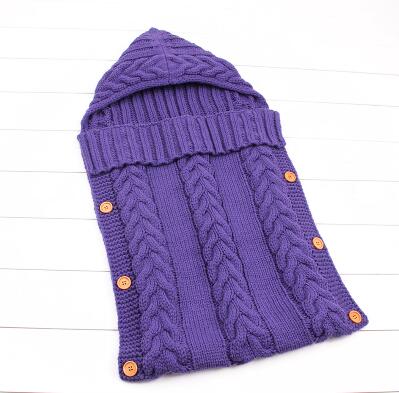 Baby soveposer vinter varm spædbarn fleece svøb tæpper 0-6m nyfødte klapvogn sengetøj indhyller børn sovesæk: 82 w 261 mørk lilla