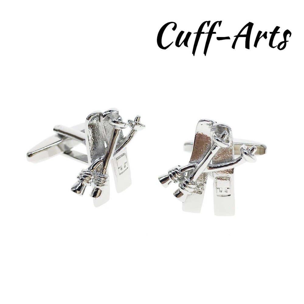 Manschettenknöpfe für Männer Ski und Pole Skifahren Manschettenknöpfe Herren Manschette Schmuck Herren Vintage Manschettenknöpfe durch Cuffarts C10293