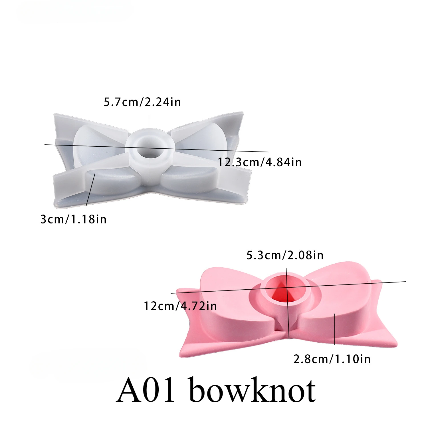 Candelabro con lazo, moldes de cemento y hormigón, portavelas para boda, Día de San Valentín, molde de yeso, artesanal, Molde de resina Epoxy: Gris claro