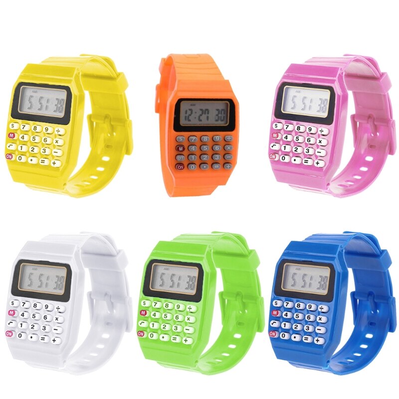 Moda Dei Bambini Del Silicone Data Multi-Purpose Bambini Elettronico Calcolatrice Orologio Da Polso O16 20 Dropshipping