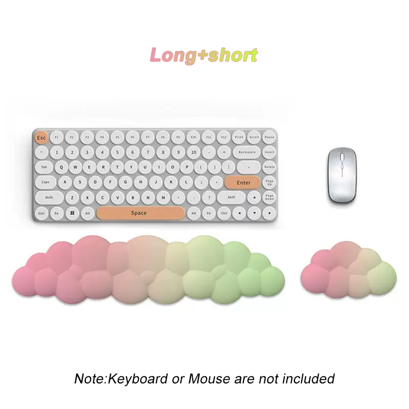 Cloud Keyboard Wrist Rest Mouse Pad Wrist Support Keyboard Set with Ergonomic Memory Foam Anti-Slip Base for Home Office Laptop: APRICOT