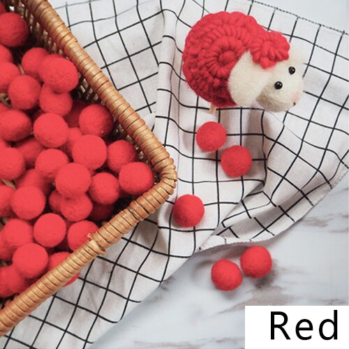 Boules rondes colorées en feutre de laine de 2cm, 10 pièces/lot, boules en peluche pour bricolage, fournitures de décoration de couture à la main