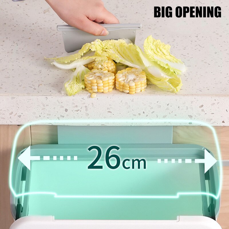 Hanging Trash Can for Kitchen Cabinet Door with Lid Wall Mounted Counter Waste Bin Plastic Waste Bins