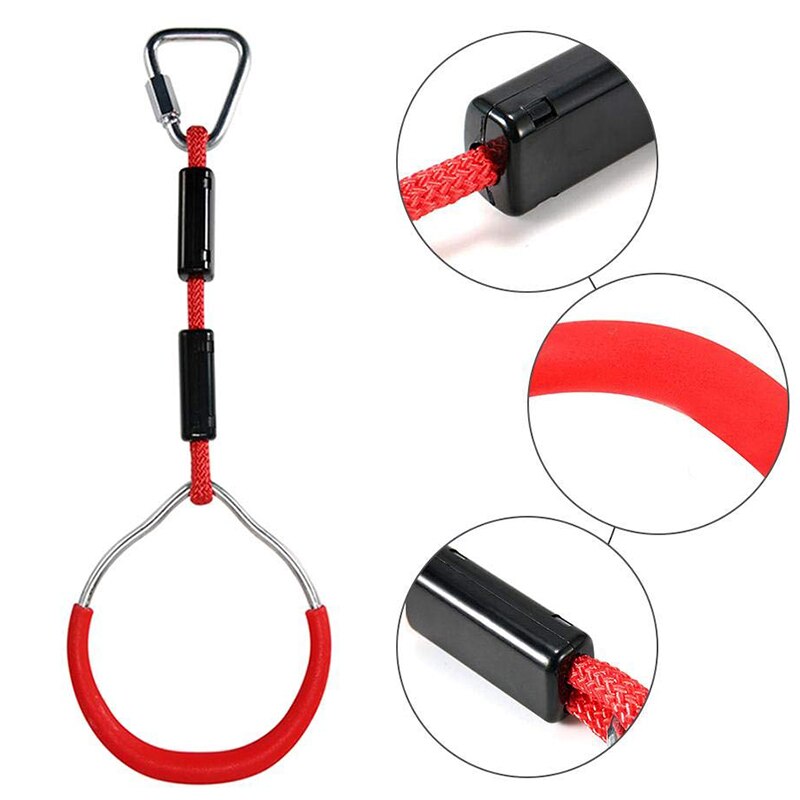 Swing Bar Rings 3PCS adjustable Colorful Swing Gymnastic Rings for Kids Boys Girls Weatherproof Outdoor Gymnastic Ring Ninja Obs