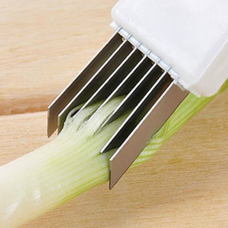Cortador de vegetales de cebolla Multi Chopper Sharp Scallion utensilios de cocina con cuchillas para triturar rebanadas cubiertos 5ZCF189