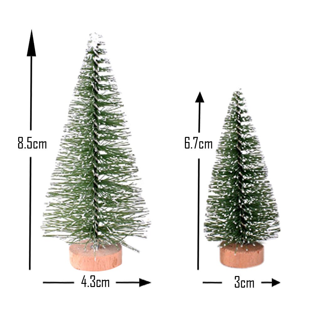 25# Year Christmas Tree Mini Pine Tree With Wood Base Diy Home Table Top Decor Hanging Decoration Xmas Home Wedding Party