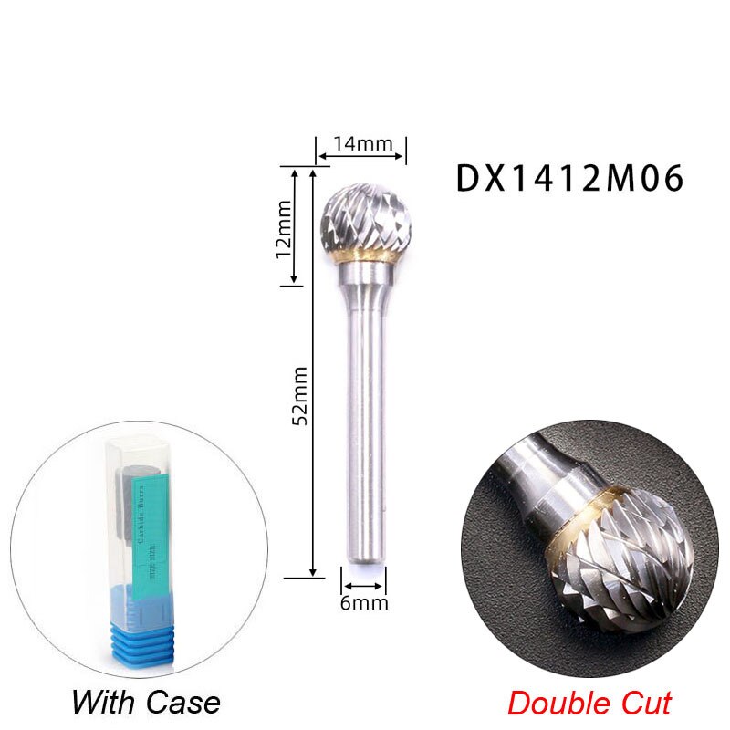 Mèches de meuleuse à tête sphérique, outils convertibles carimplantés, lime à distance en tungstène, fraise en carbure, fraise, perceuse pour métal, bois, plastique: 13mm