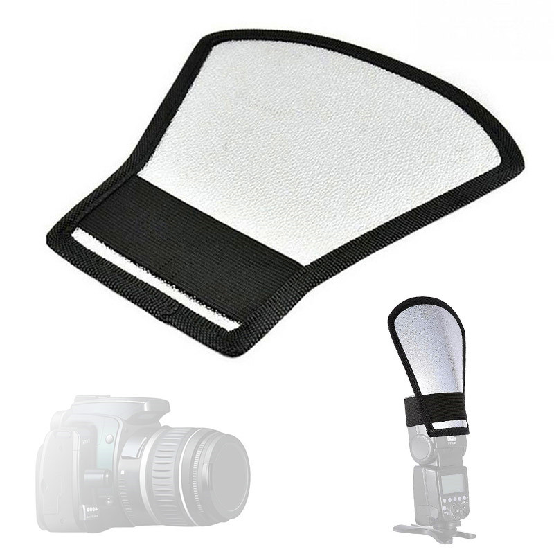 Kamera flash diffuser sølv hvid reflektor til canon nikon speedlite fotografering tilbehør lys fotografering