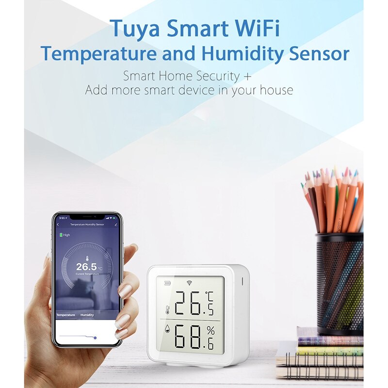 Temperatuur En Vochtigheid Detector, Wifi Draadloze Temperatuur En Vochtigheid Sensor, Ondersteuning Tuya Smart Koppeling, Voor Kantoor