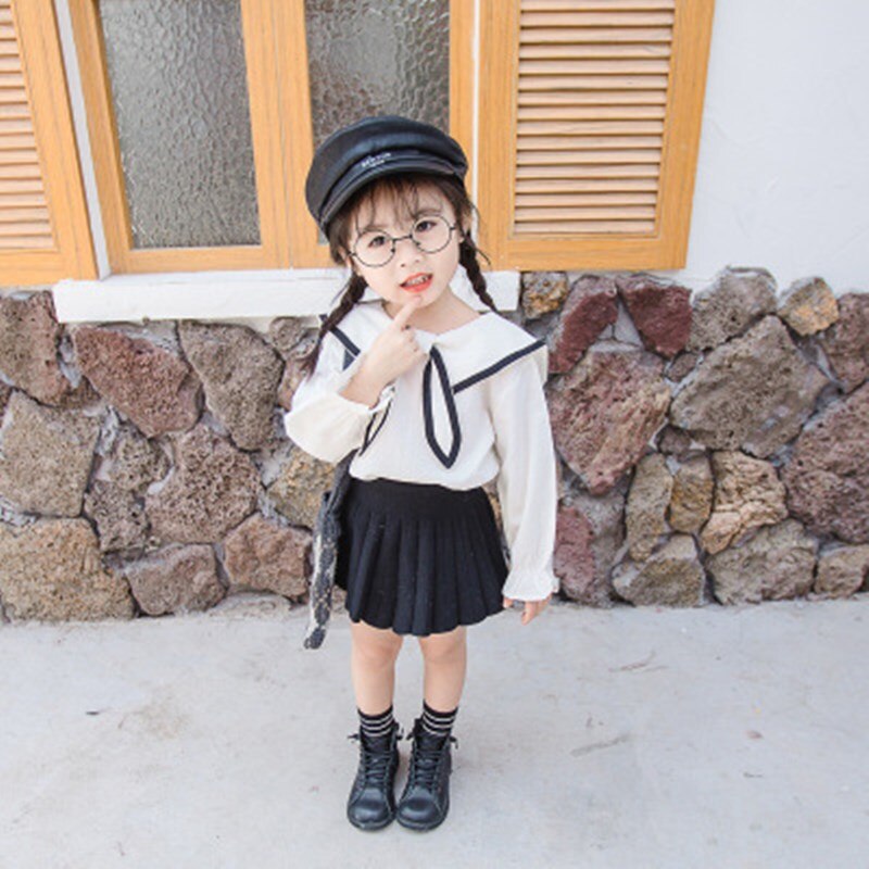 Girls' shirts, spring and autumn clothes, casual girls, Korean style tops, college style, fresh and fashionable children's shirt