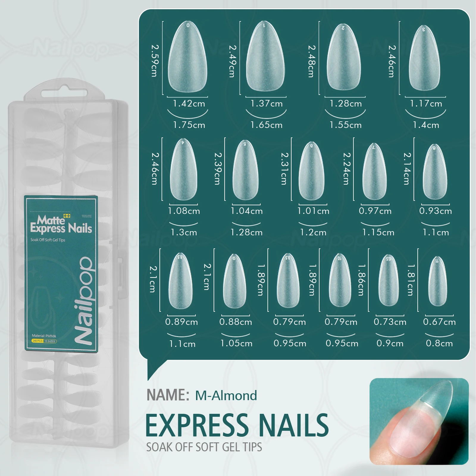 Nailpop 240 stks Matt Nail Capsule Gloednieuw Pre-buff Nail Tips voor Uitbreiding Hoge Matte Express Nagels Premium manicure: WHITE